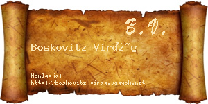 Boskovitz Virág névjegykártya